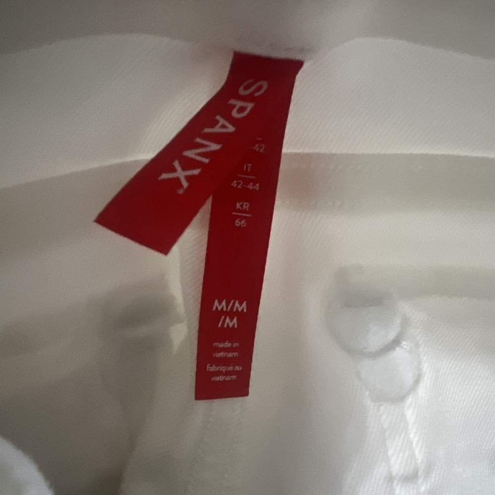 Spanx Women’s Stretch Twill Cropped Wide Leg Pants M Bright White Shapewear - Picture 9 of 10